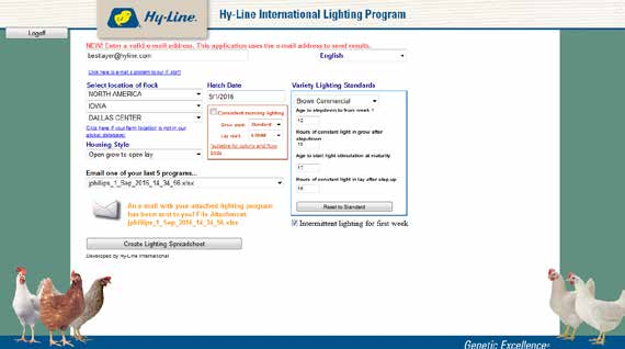 Programas de Luz Individualizados para Aviários Abertos (www.hylineweblighting.