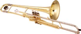 Trombones JVL528 L Trombone de pisto longo série 500, afinação em Bb, porta lira, bocal 12C, acabamento laqueado.