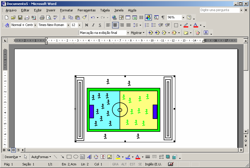 As Figura 20 e Figura 21 demonstram o uso da área de transferência, onde apresenta um desenho criado no Paint sendo colocado com ilustração no editor de texto Microsoft Word.