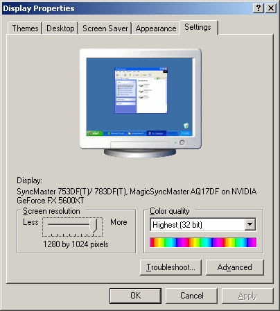 Descrição das opções de configurações do Windows apresentadas na janela Display Properties (Propriedades da Janela) acessada através do ícone Display: Guia Themes (Figura 9) permite alterar a