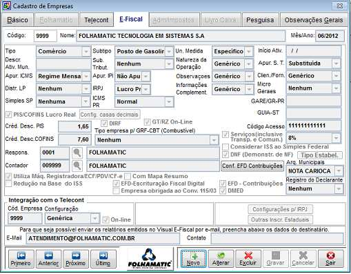 Cadastro de Empresas Cadastro de Empresas Menu Arquivos / Empresas Usuárias / Aba Básico Menu Arquivos / Empresas Usuárias / Aba