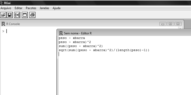Compilação do Script Usa-se a tecla F5 para compilar: A linha em que se encontra o cursor (no script) As linhas selecionadas (no script) Resultado compilação no console Vantagens Facilidade para