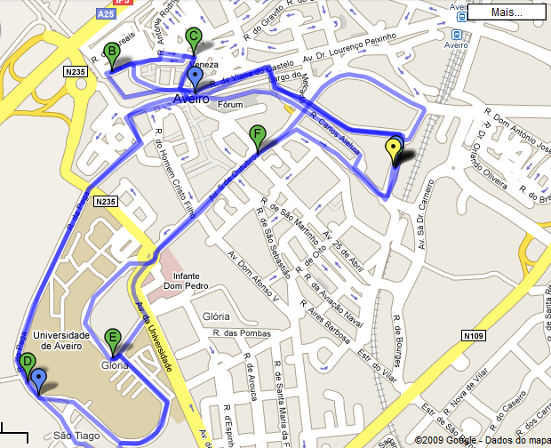 Bike Partida 1. Seguir norte em frente Cais da Fonte Nova em direcção a R. Carlos Silva Melo Guimarães 2. Virar à esquerda na R. Carlos Silva Melo Guimarães Acerca de 6 min. 3.