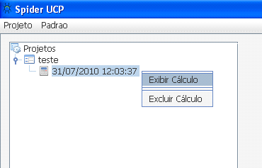 3.4.1. Consultando um Cálculo Para consultar os dados de um cálculo, o usuário deverá escolher o cálculo na lista acionando o mesmo.