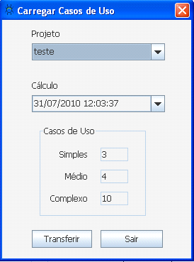 3.5. Imprimindo Gráfico Para imprimir um gráfico com a evolução do projeto, datas dos cálculos e seus respectivos pontos por casos de uso, o usuário