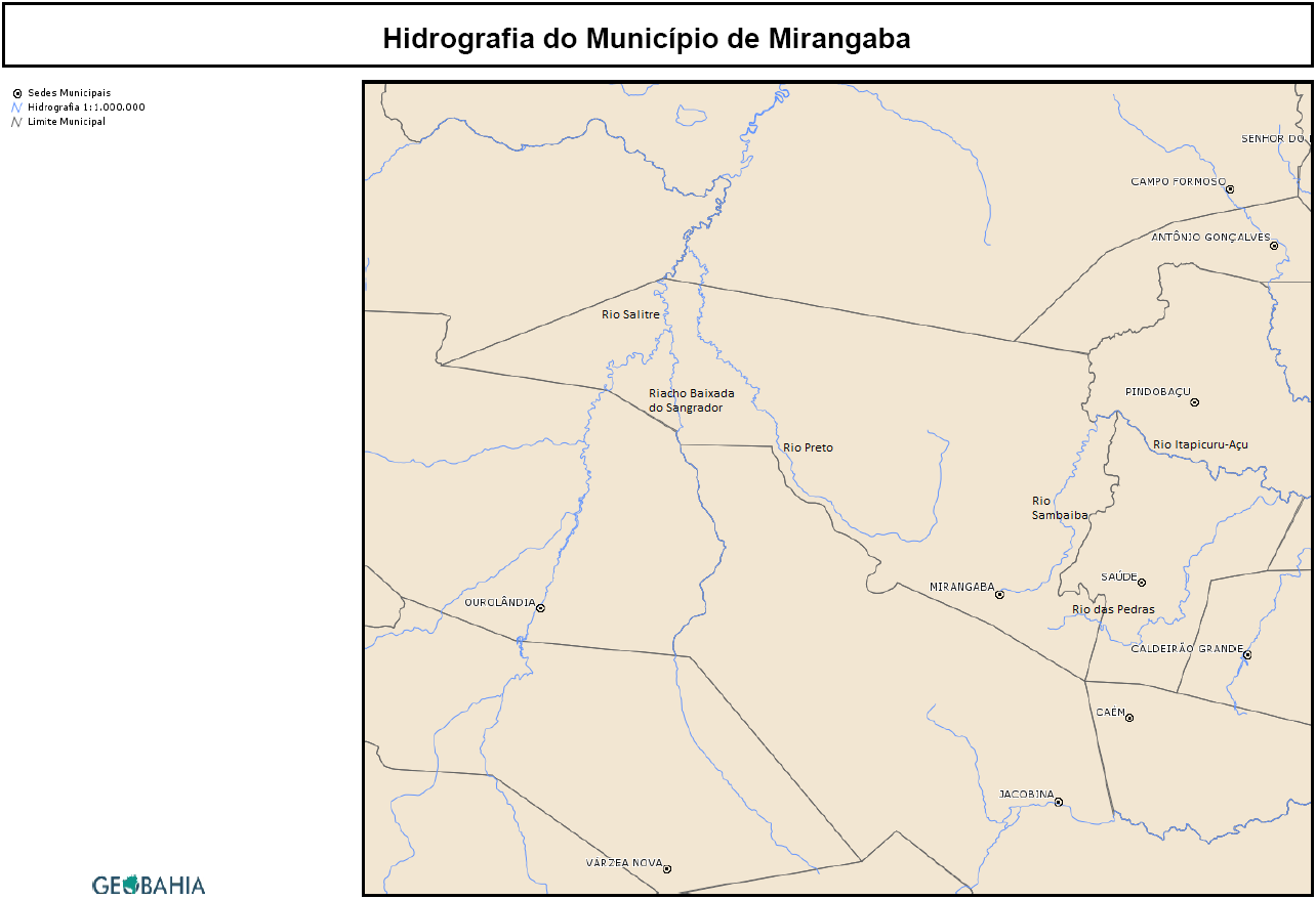 Figura 11 Hidrografia do município de Mirangaba Fonte: Elaborado a