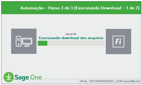 3 Terminado o processo de download, será apresentada a tela de Importação Nota Fiscal Eletrônica-Federal (a mesma tela apresentada no menu Diversos, Importações, Importação Nota Fiscal Eletrônica -