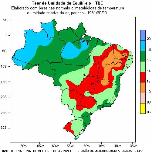 T - é a média mensal de temperatura, em graus centígrados; D - é o número de dias no mês com precipitação de 0,30mm ou maior; Dez Jan - é o somatório dos resultados dos meses de janeiro a dezembro.