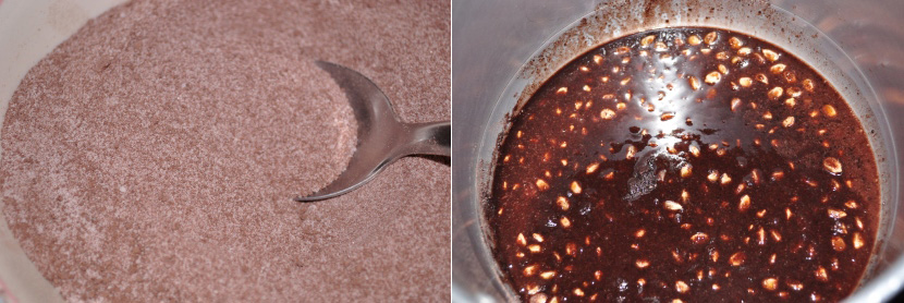 1) 2) 3) 4) 5) 6) ¾ ½ 1 ½ 4 3 de xícara de milho de pipoca; xícara de chocolate em pó (usamos Nescau); pitada de canela (opcional); xícara de açúcar; colheres de sopa de óleo; colheres