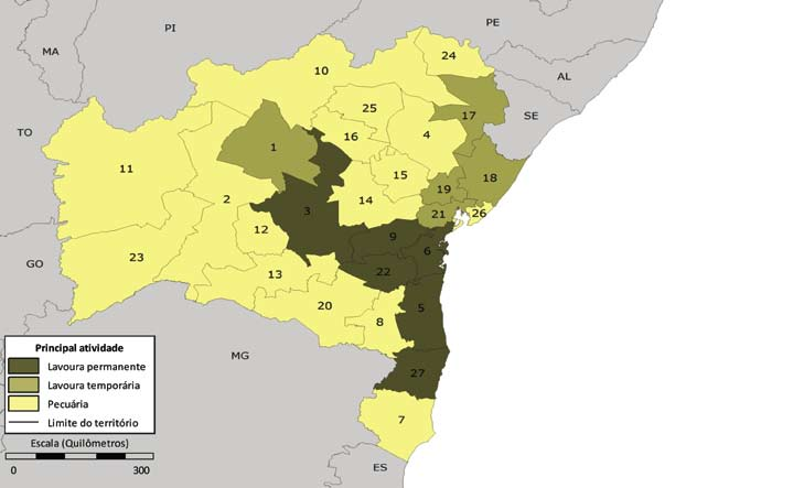 Mapa 29 Principal atividade (1) dos estabelecimentos agropecuários Bahia 2006 70 Fonte: IBGE.