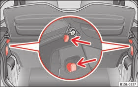 Transportar e equipamentos práticos Argolas de fixação* Na zona dianteira da bagageira existem umas argolas de fixação para prender a bagagem. Para usar as argolas de fixação deve levantá- -las antes.