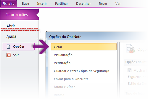 Onde está o Assistente de Novo Bloco de Notas? No OneNote, pode trabalhar com mais do que um bloco de notas de cada vez.