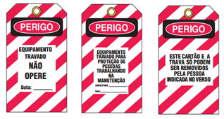 (TAG s) nas telas do supervisório, facilitando Figura 7 - Etiqueta de sinalização ao setor de manutenção e produção a solicitação correta de bloqueio.