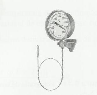 Termômetros de efeito mecânico Termômetro manométrico - Utilizam a variação de pressão obtida pela expansão de algum gás ou vapor como meio físico para relacionar com temperatura.