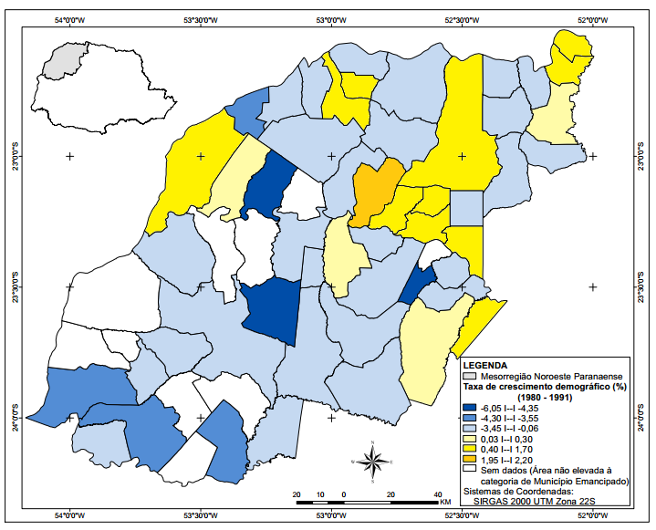 período, a mesorregião Noroeste chegou a cerca de 963 mil habitantes, tendo maior distribuição da população no meio rural.