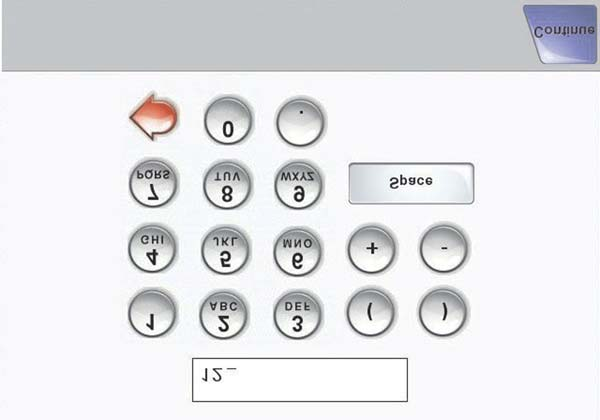 4 Use o teclado virtual para digitar o nome da estação de fax e toque em Enter. A tela de prompt muda para a tela do número da estação de fax.