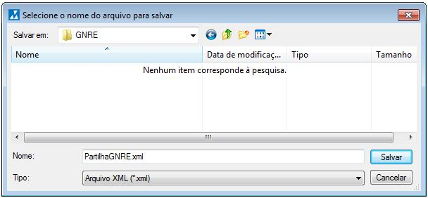 Impressão da GNRE Em Vendas\Impressão de Documentos, em Tipo de Documento, selecione a opção GNRE Partilha.