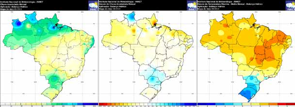 Precipitação Total Anomalia da Precipitação Anomalia da Temperatura Máxima Fonte: Inmet.