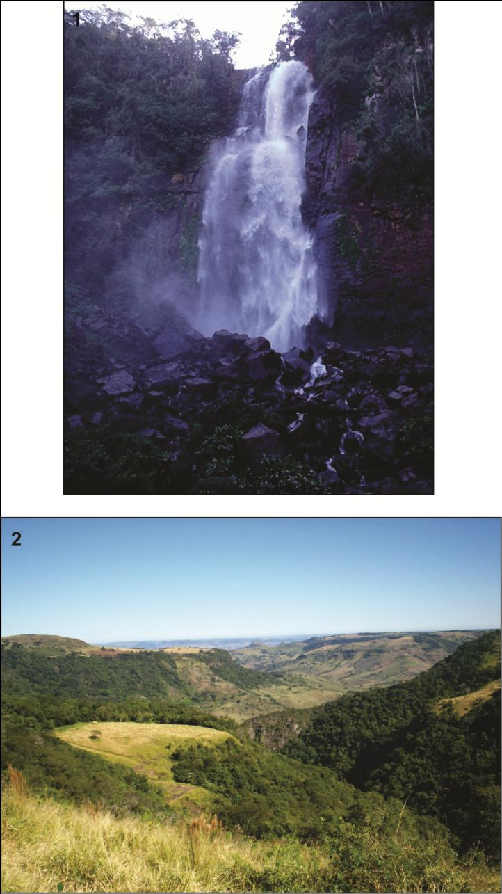 FIGURA 10: Vista parcial das escarpas basálticas da Formação Serra Geral no Sistema de Paisagem II a.