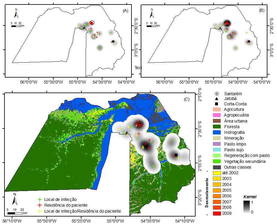 Figura 3: Aplicação do kernel no município de Santarém/PA nos