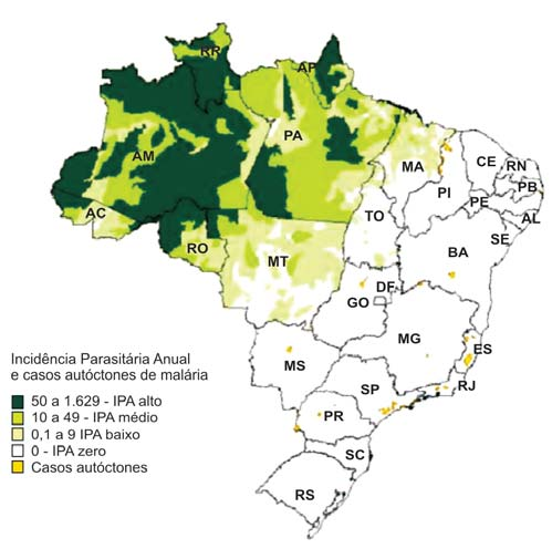 Gaz. méd. Bahia 2008;78 (Suplemento 1):74-78 77 Figura 2. Distribuição mundial da malária (em azul) e das áreas onde ocorre resistência do P. falciparum.