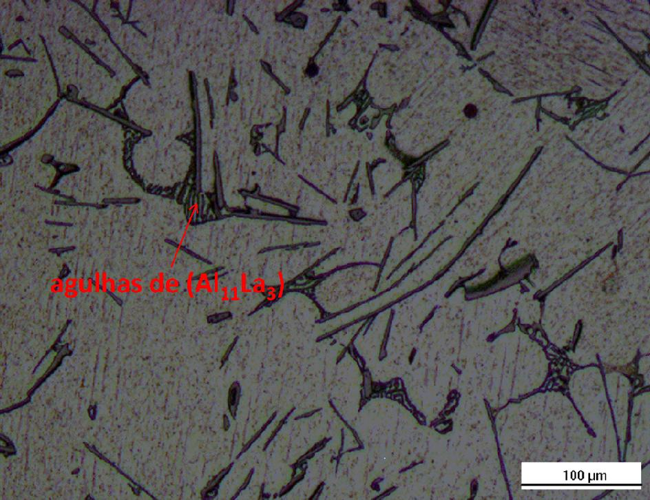 ZAXLa05413 AZ91 74,8 4,4 70,4 3,4 A análise metalográfica das amostras é mostrada na Fig. (9).