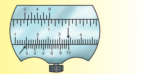 A leitura estará dentro das seguintes tolerâncias: Diâmetro Leitura menor em 5 mm 0,03 mm a 0,05 mm 10 mm 0,01 mm a 0,02 mm Para se obter a leitura correta deve-se aplicar a seguinte fórmula: d1 = (d