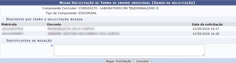 O coordenador de curso deverá realizar uma análise pedagógica das solicitações dos discentes, utilizando como subsídio algumas ferramentas do sistema, são elas: percentual de integralização,