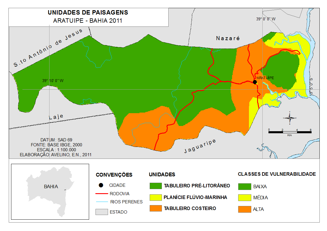 FIGURA 7 Mapa síntese da vulnerabilidade ambiental das Unidades de Paisagens 6 CONSIDERAÇÕES FINAIS O estudo permitiu constatar que mesmo em recortes espaciais mais detalhados, as atividades