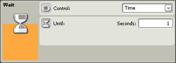 PARÂMETROS DO BLOCO WAIT Das 9 maneiras diferentes de configurar um bloco de espera, existe uma que se distingue das outras pois é a única que não espera por nenhum sensor do robô.