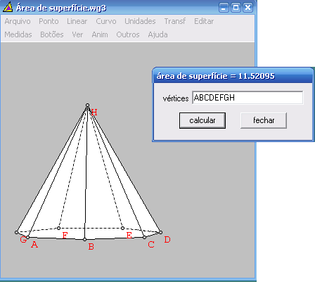 Oficina Wingeom 43 Área se superfície: Calcula a