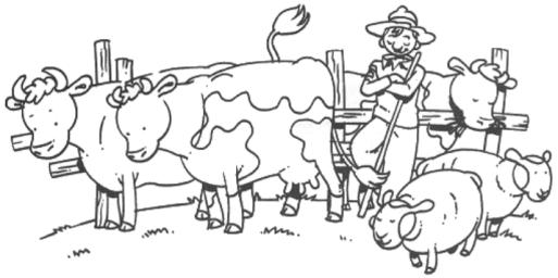 Um lavrador tinha três dezenas de ovelhas, 18 bois e 5 vacas.