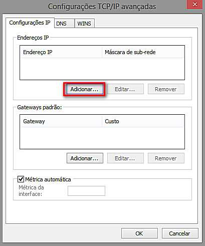 Figura 20 - Configurações avançadas Insira o endereço IP 192.168.0.102 e a máscara de rede 255.