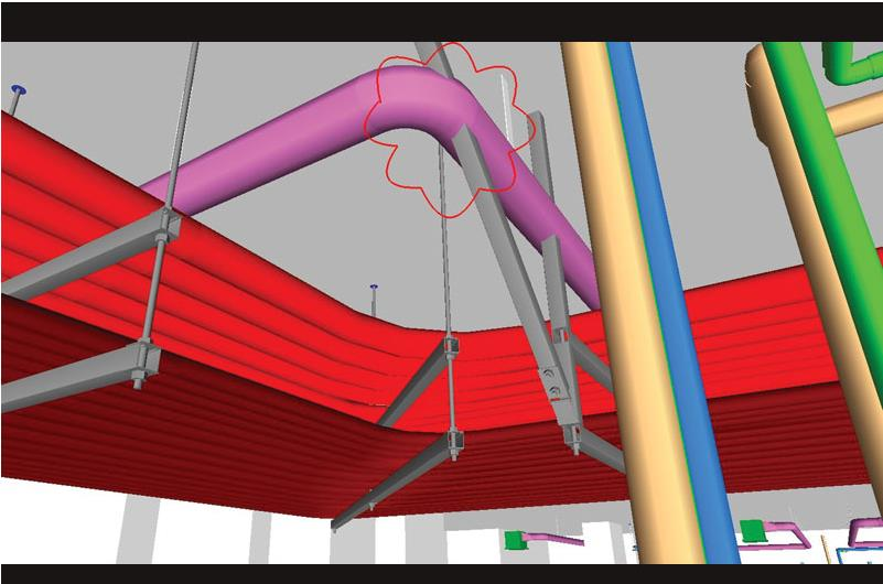 45 Figura 10: Incompatibilidade entre tubulação e estrutura encontrada em um software BIM (Fonte: http://constructionweekonline.