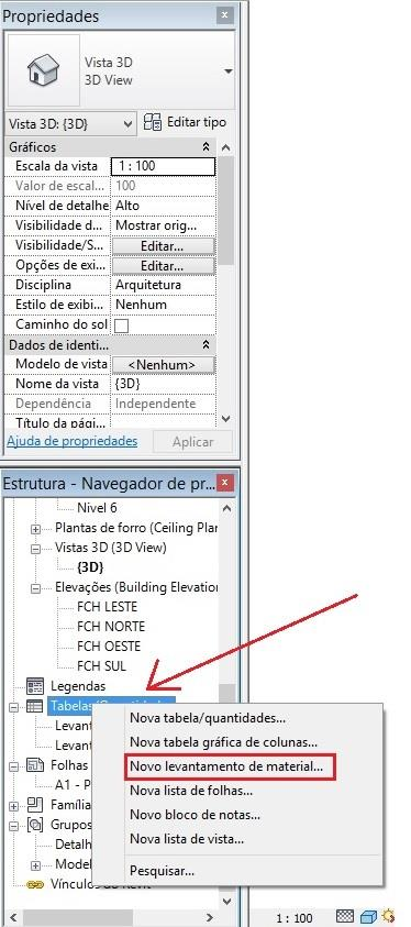 77 Figura 28: Processo b de extração de quantidades com o Revit c) Dentro da janela novo levantamento de material, foi escolhida a categoria Multi