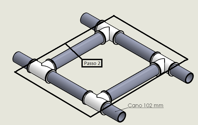 com os 2 canos de 232 mm, como mostrado na figura 9; Figura 10.