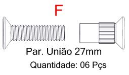 Chata 3,5x12 e Puxador Lucca 192-256 com Parafuso Cab. Flang. s/ Ponta 3,5x25.