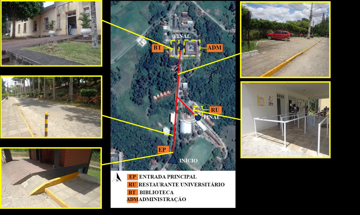 PB-079, sendo a mais utilizada pelos estudantes e a que permite um percurso mais direto para o acesso ao restaurante universitário e a biblioteca, ainda que apresente uma descida íngreme ao longo do