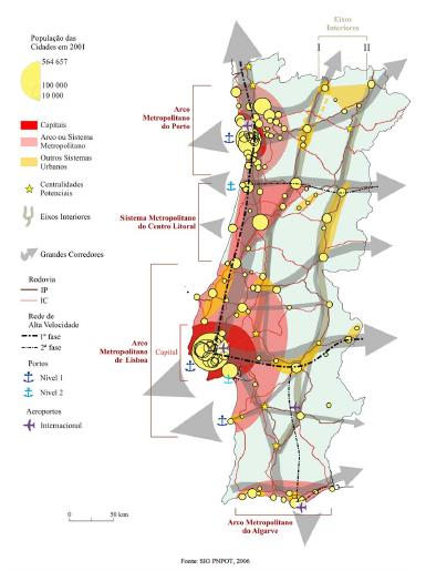 Base territorial para a implementação da ENM 2013-2020 Portugal integra duas áreas metropolitanas Lisboa e Porto que representam, em conjunto, apenas 5% do território continental, embora nele viva