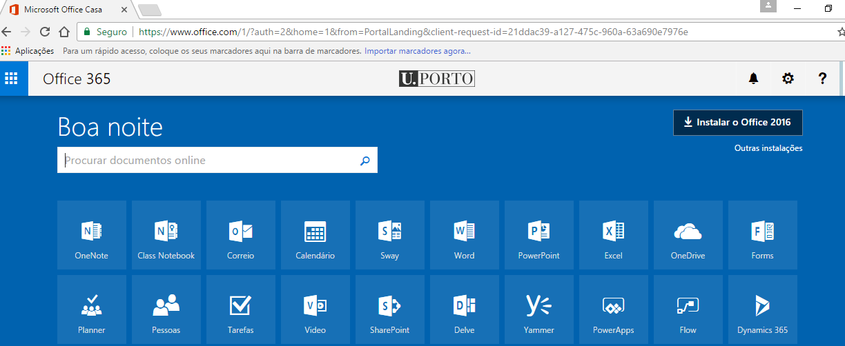 pt; Instalar a aplicação Office 365 De seguida vai carregar onde diz Instalar Office 2016 para versões 32bits.