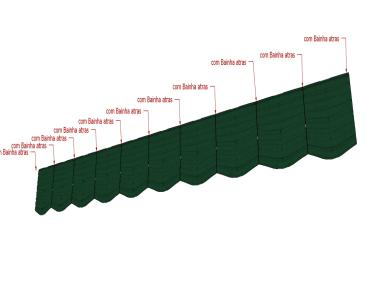 Bando para Cortina do palco Características mínimas: Tamanho total de 17m de largura por 1,70m de altura, com a caída do tecido.