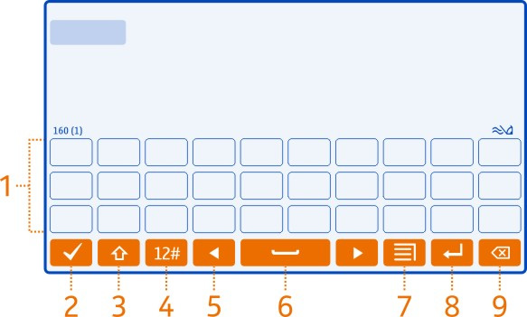24 Utilização básica 1 Teclado virtual 2 Tecla de fechar - Fechar o teclado virtual.