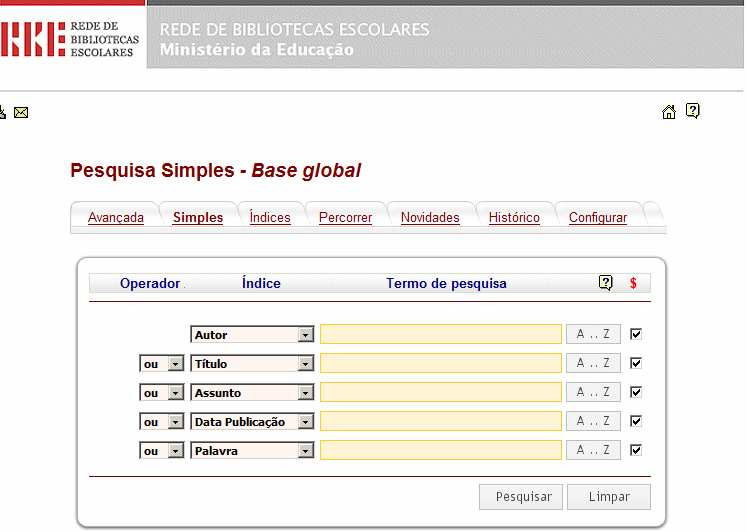 Antes de proceder à pesquisa confirmar em Configurações se o formato de apresentação