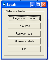 A partir do menu principal, pode inserir, corrigir e eliminar os locais de anilhagem ou controlos/recuperações ("Locais").
