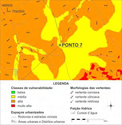126 Ponto 7 Figura 90. Localização do Ponto 7 no mapa de vulnerabilidade ambiental aos processos erosivos lineares do município de Presidente Prudente-SP. Elaboração: Melina Fushimi.