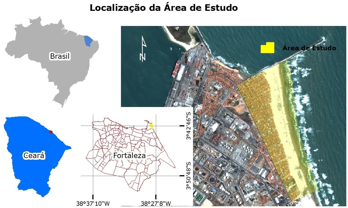 158 Figura 1 - Localização da Praia do Serviluz. Fonte: Imagem QB 2008, COGERH (Compilação: Rebouças, 2010).