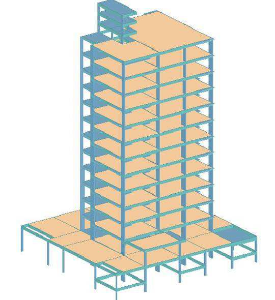 (a) Configuração estrutural de um edifício residencial (b) Configuração