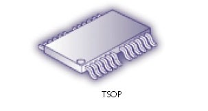 TSOP (Thin Small Outline Package) No Encapsulamento TSOP, o chip tem uma espessura muito pequena, bem