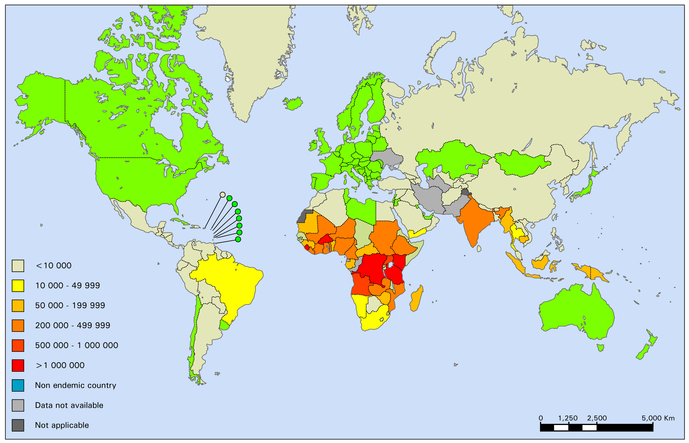 Licenciatura em Ciências USP/Univesp Módulo 5 11 Figura 1.10: Número de óbitos por malária registrados, 2010. / Fonte: Adaptado de (OMS), 2012. Figura 1.11: Taxa de incidência de tuberculose, 2011.