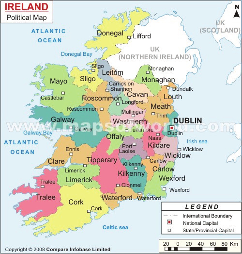 A capital da Irlanda é Dublin, designada em Irlandês por Baile Átha Cliath. A moeda ofi cial da Irlanda é o euro, que se representa pelo símbolo antes dos preços. A Irlanda adoptou o euro em 2002.